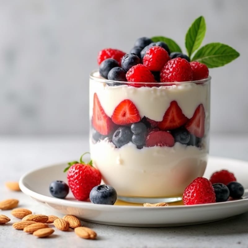 Greek Yogurt Protein Parfait with Mixed Berries