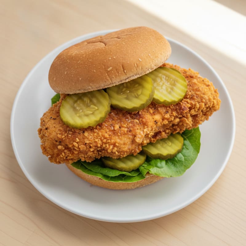 Crispy Buttermilk Fried Chicken Sandwich with Pickles
