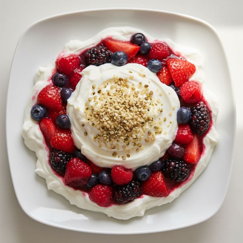 Silky Greek Yogurt Protein Parfait with Mixed Berries