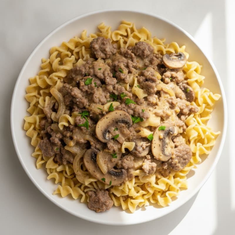 Classic Beef Stroganoff with Egg Noodles