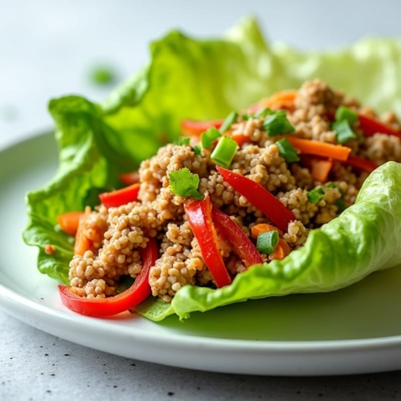 Fresh Asian-Style Lettuce Wraps with Ground Turkey