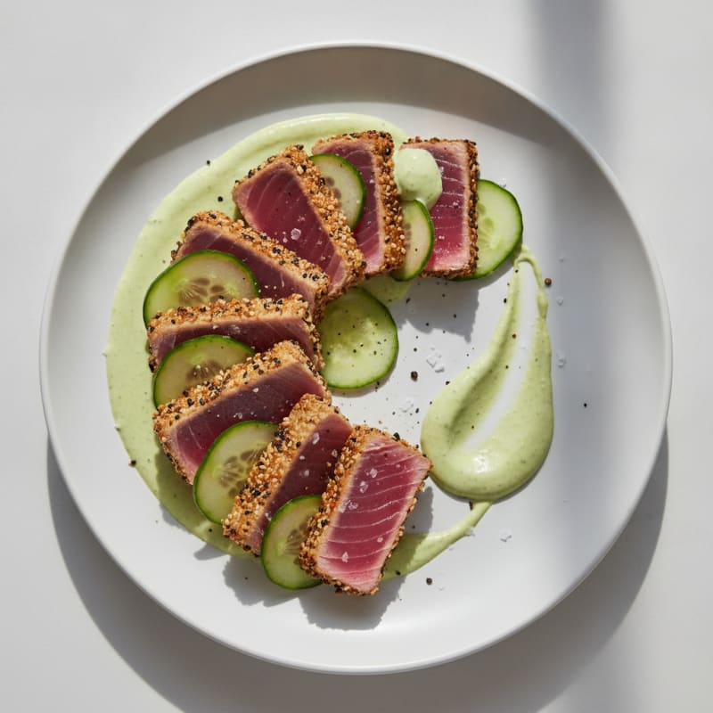 Pan-Seared Ahi Tuna with Wasabi Mayo