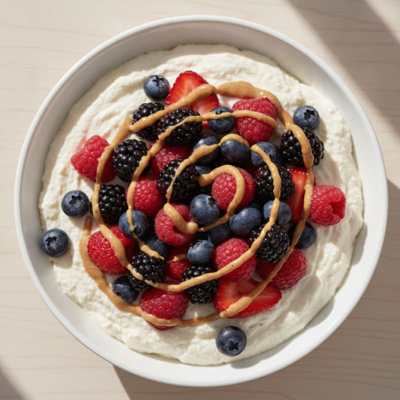 Silky Greek Yogurt Protein Mousse with Mixed Berries
