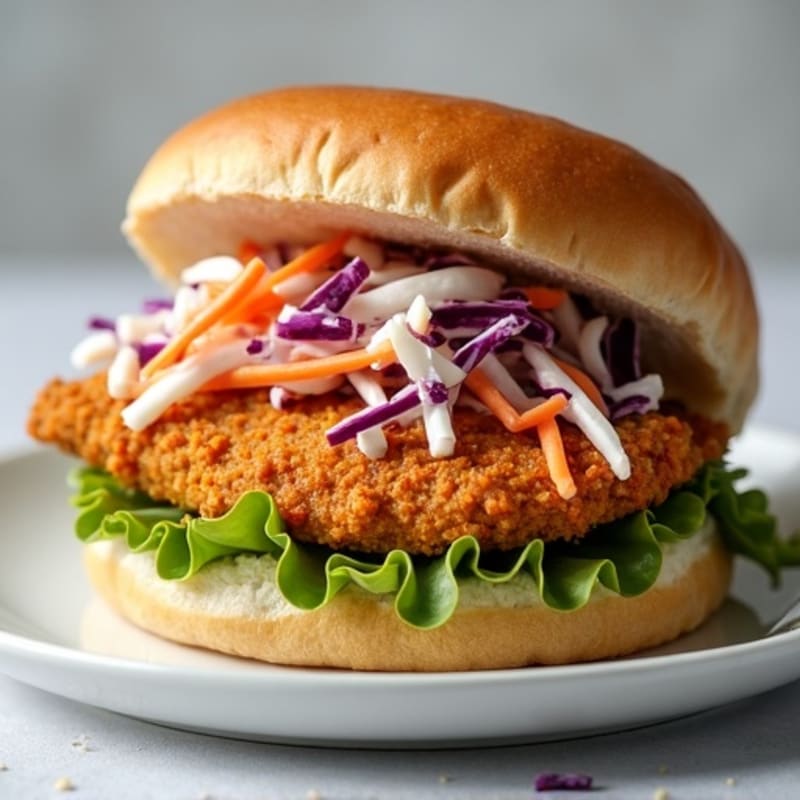 Air-Fried Crispy Chicken Sandwich with Creamy Slaw