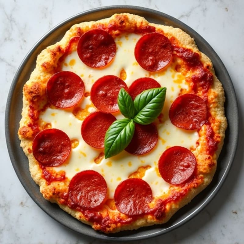 Crispy Turkey Pepperoni Pizza with Cauliflower Crust
