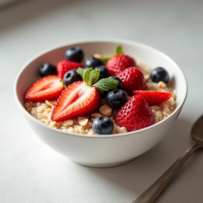 Creamy Steel-Cut Oats with Fresh Berries and Toasted Almonds