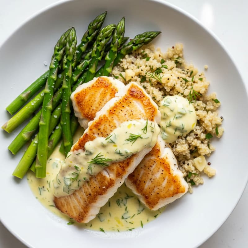 Pan-Seared Cod with Lemon-Dill Sauce