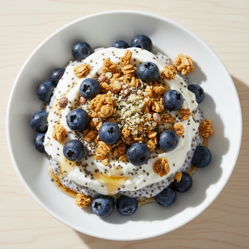 Creamy Greek Yogurt Parfait with Chia Seeds and Protein Granola