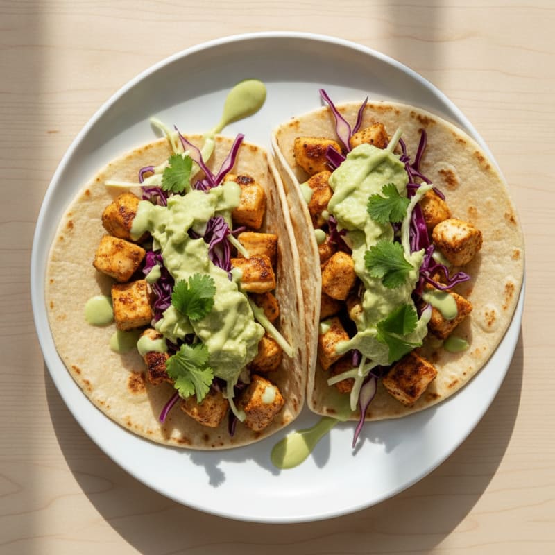 Chicken Tacos with Avocado Crema