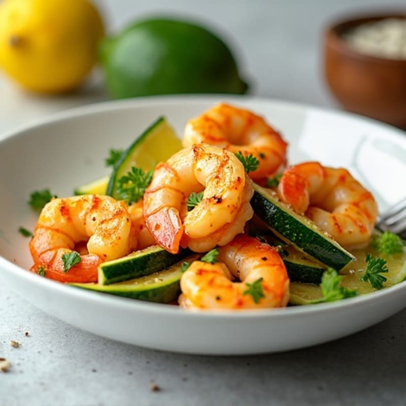 Garlic Butter Shrimp with Lemon and Sautéed Zucchini