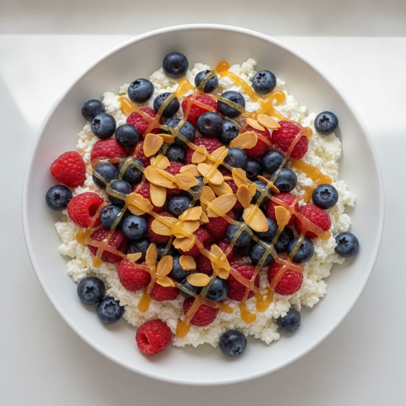Cottage Cheese Berry Bowl with Toasted Almonds