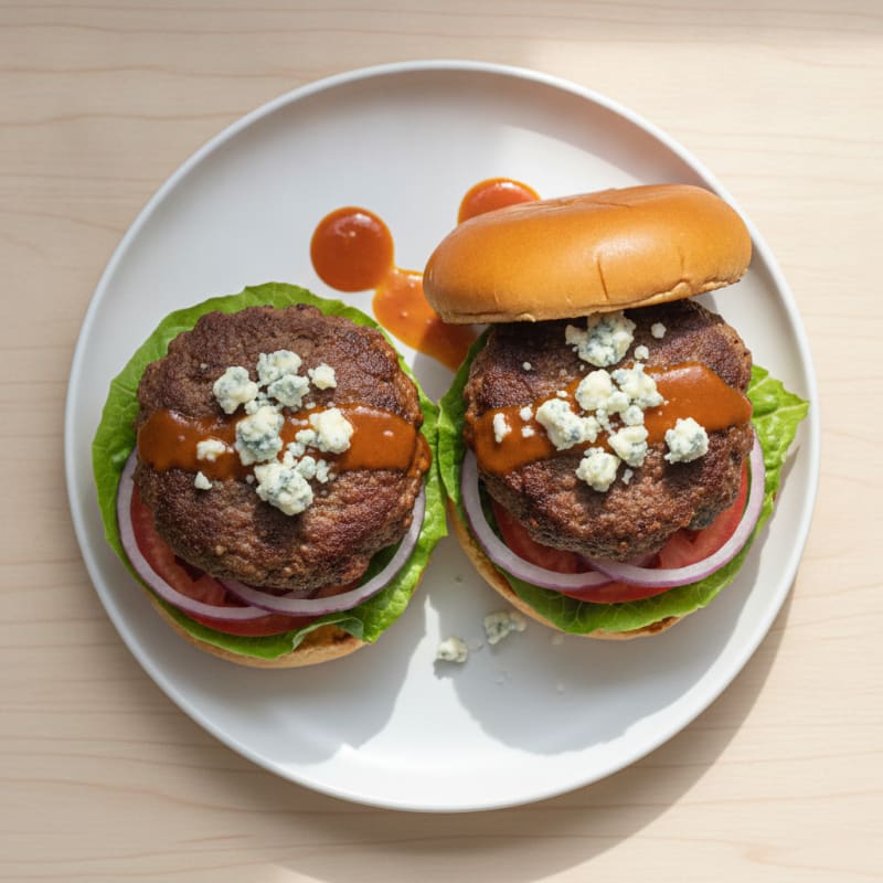 Buffalo Blue Cheese Beef Burgers
