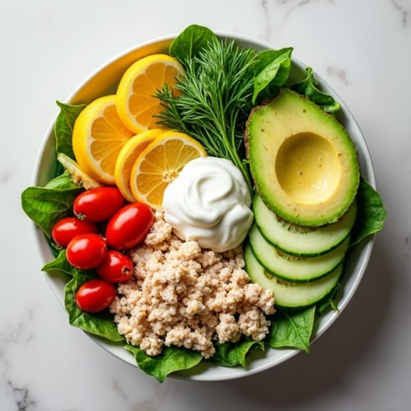 Lemon-Dill Tuna Salad Bowl with Fresh Vegetables