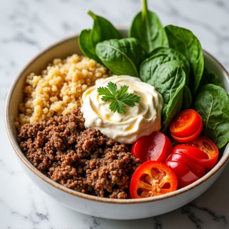 Seasoned Ground Beef Bowl with Special Sauce