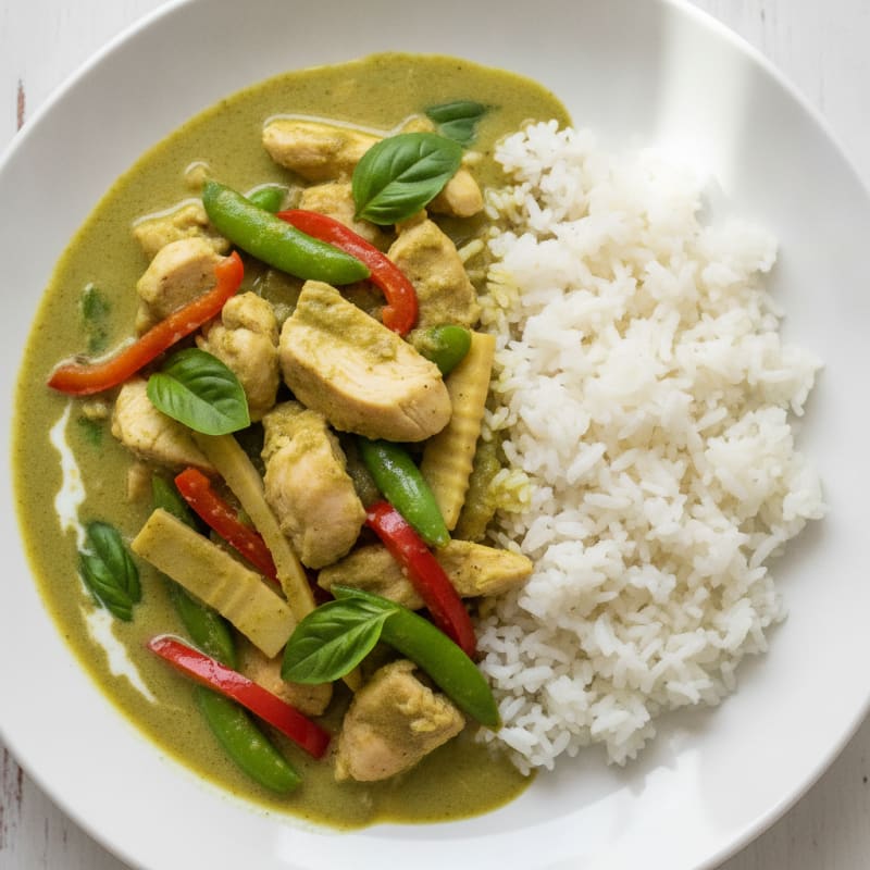 Chicken Green Curry with Jasmine Rice