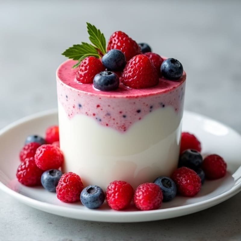 Greek Yogurt Protein Pudding with Mixed Berries