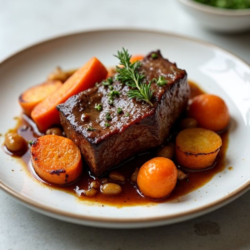 Tender Slow-Braised Short Ribs with Roasted Root Vegetables