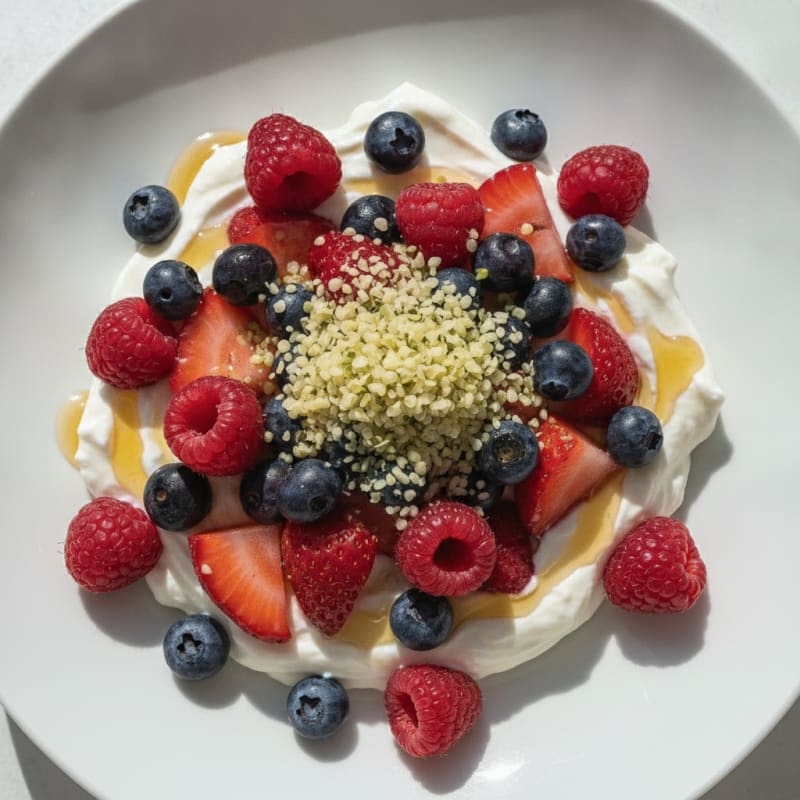 Greek Yogurt Protein Parfait with Mixed Berries