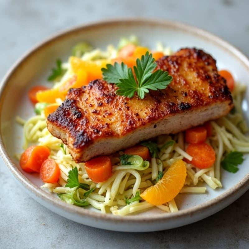 Slow-Cooked Crispy Pork with Fresh Citrus Slaw