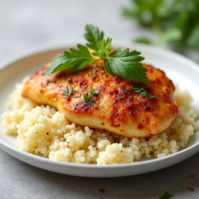 Creamy Yogurt-Spiced Chicken with Cauliflower Rice