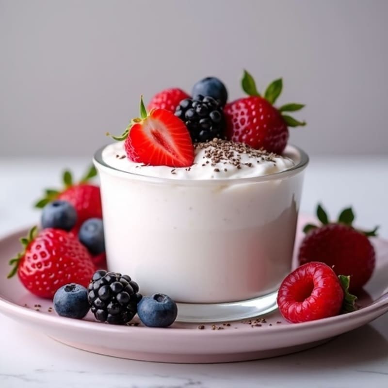Silky Greek Yogurt Protein Mousse with Mixed Berries