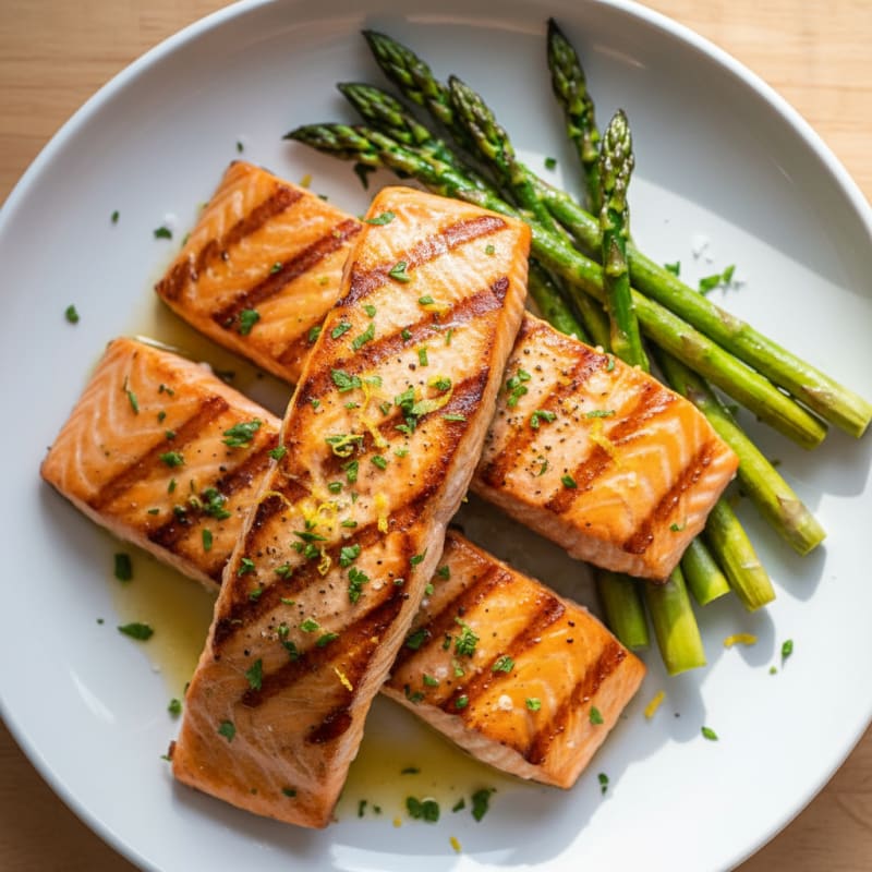 Lemon Herb Grilled Salmon with Asparagus