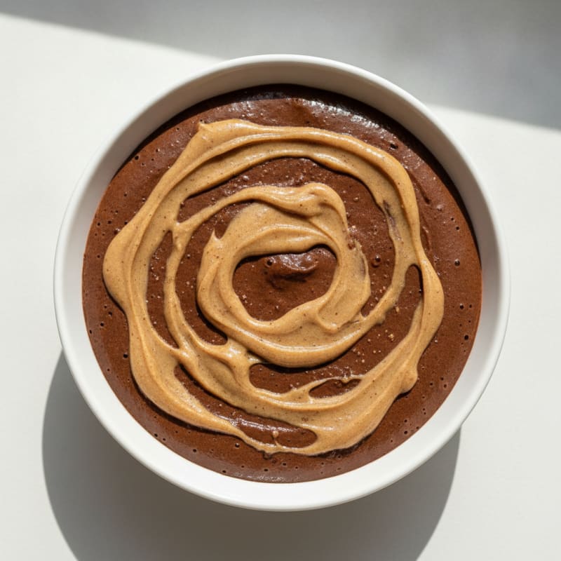 Silky Chocolate Protein Pudding with Almond Butter Swirl