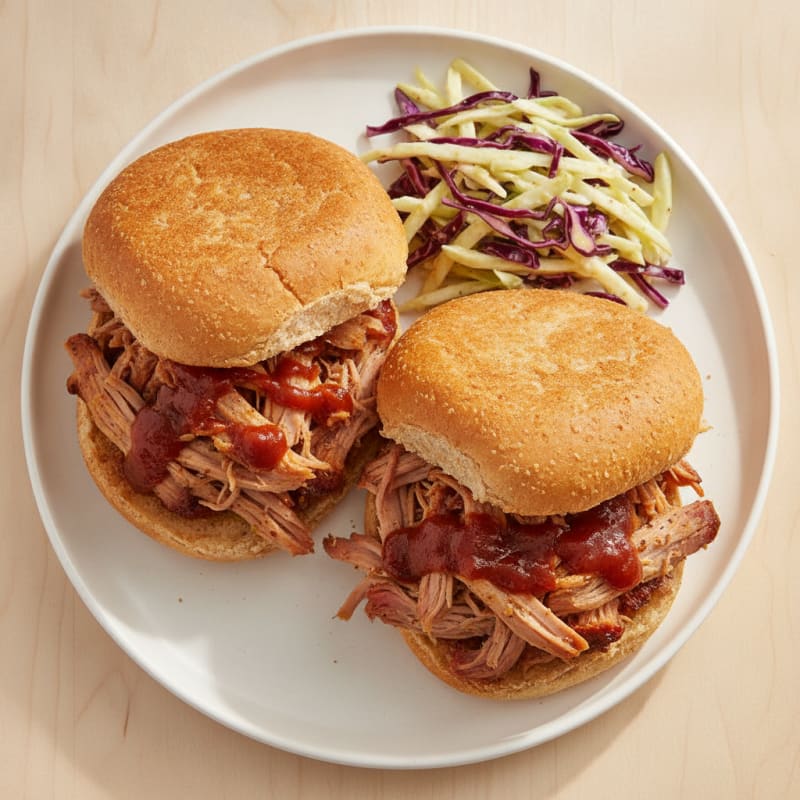 Smoky Pulled Pork Sandwiches with Coleslaw