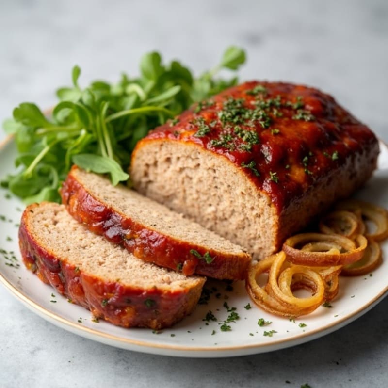 Herb-Seasoned Turkey Meatloaf with Caramelized Onions