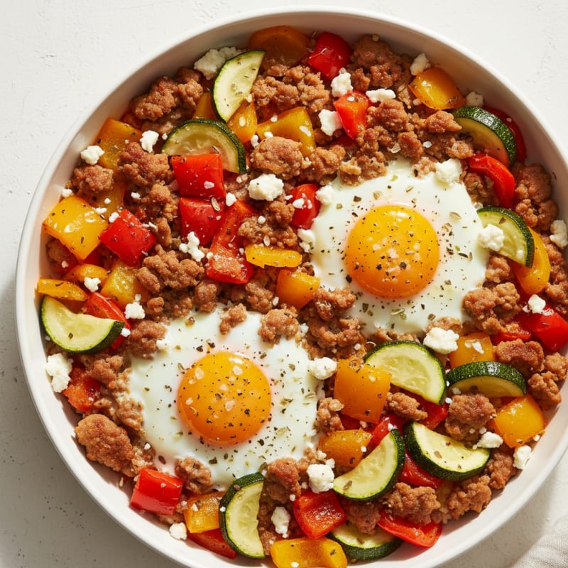 Baked Eggs with Roasted Vegetables