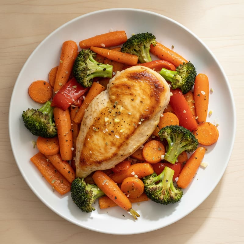 Pan-Seared Chicken with Roasted Vegetables