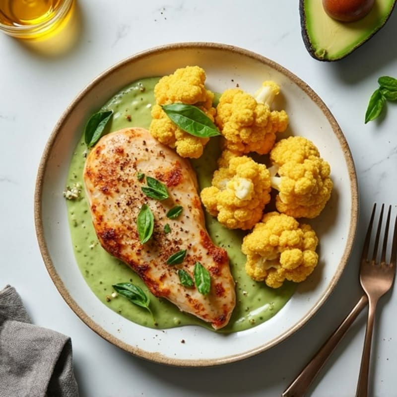 Creamy Spiced Chicken with Roasted Cauliflower