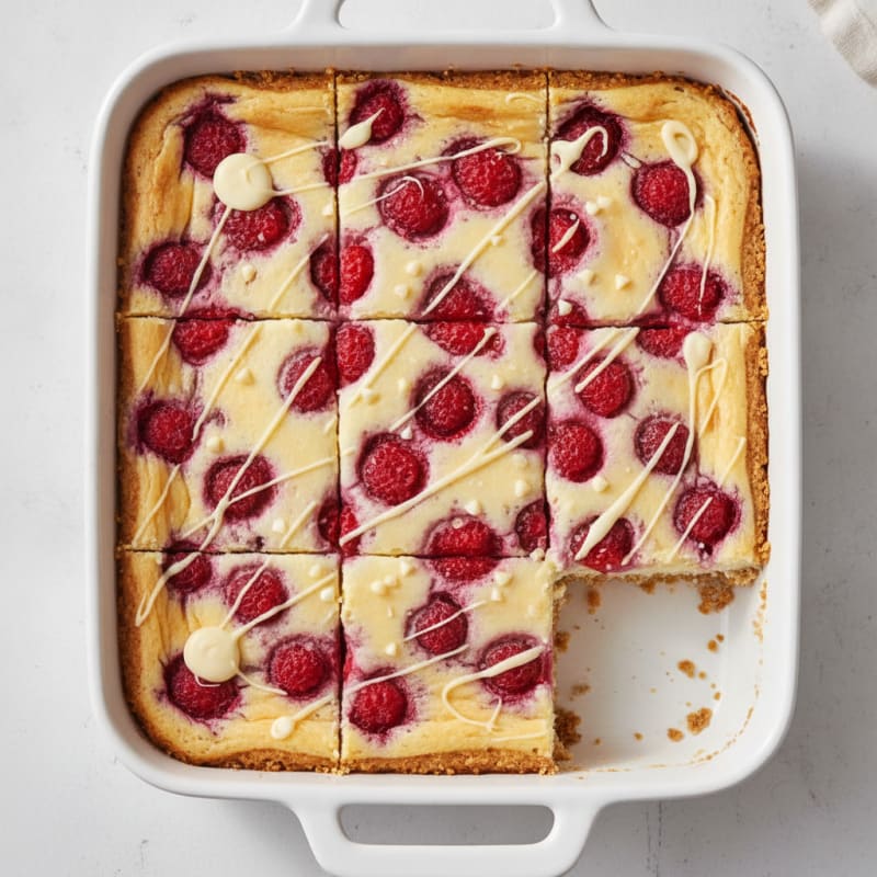 White Chocolate Raspberry Cheesecake Bars
