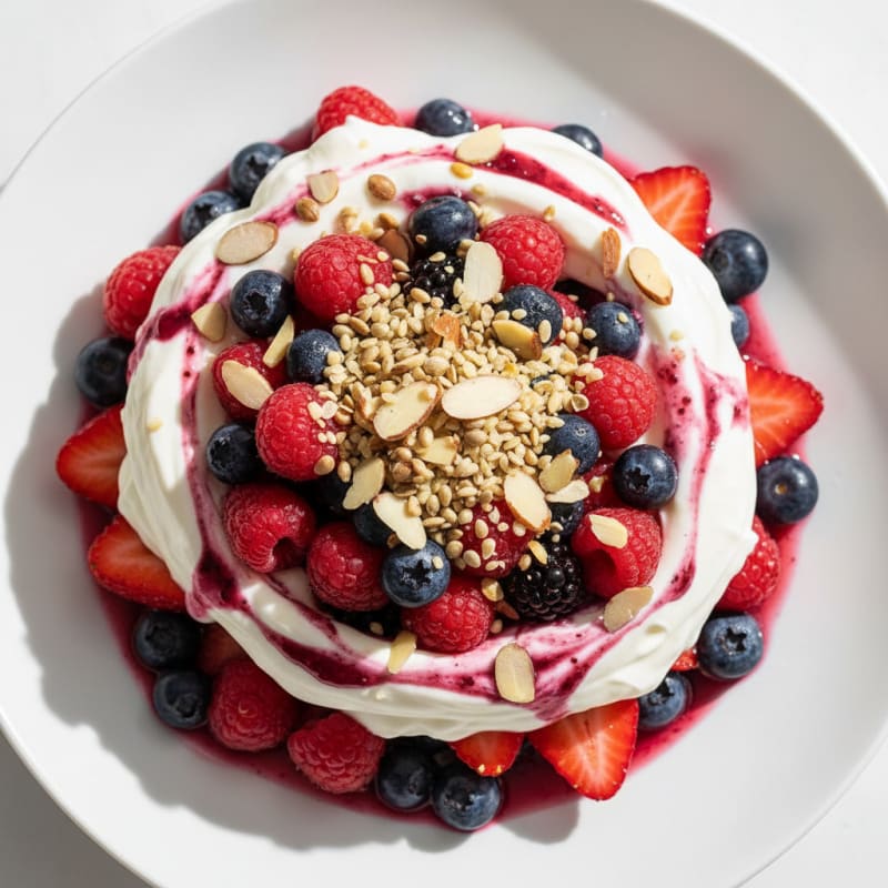 Greek Yogurt Protein Parfait with Mixed Berries