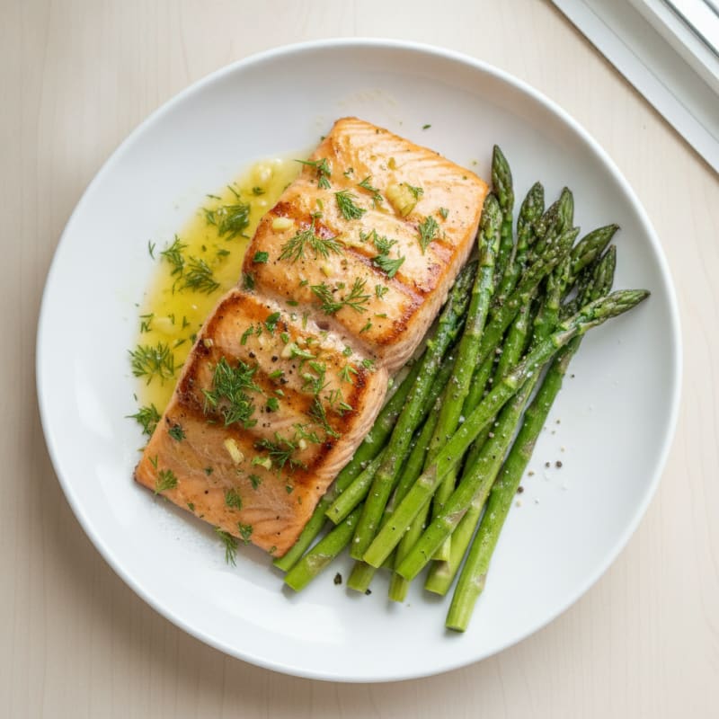 Lemon Herb Grilled Salmon with Asparagus
