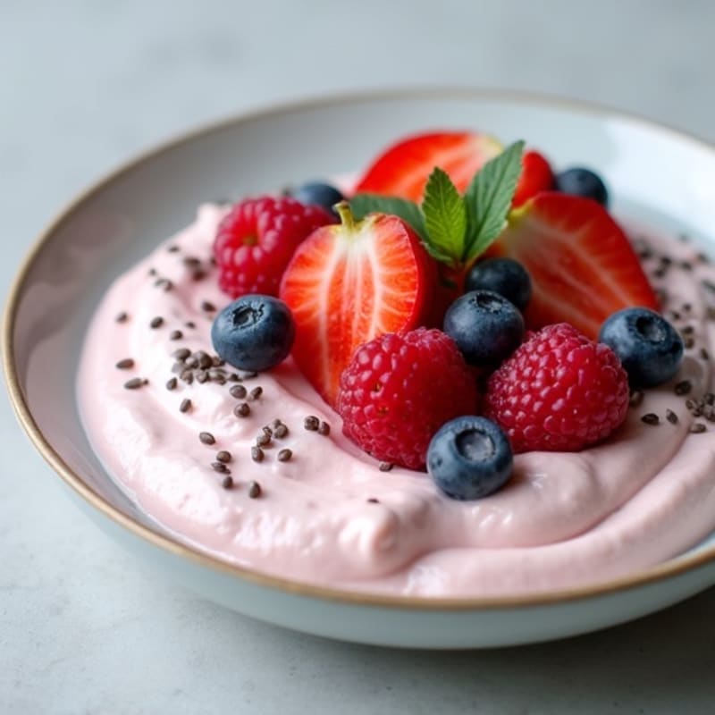 Silky Greek Yogurt Protein Mousse with Berries