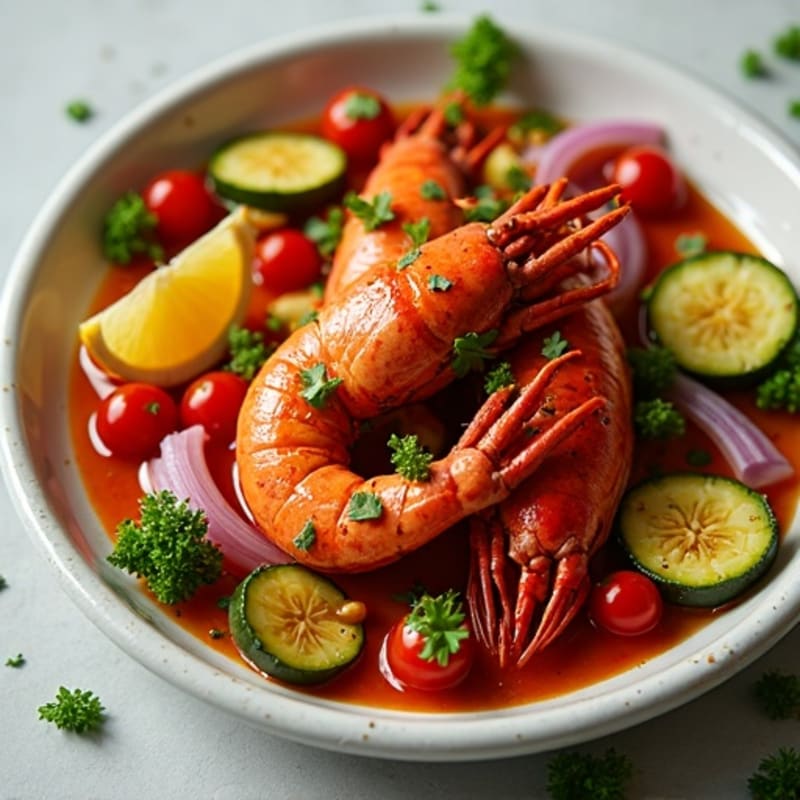 Spicy Crawfish Skillet with Fresh Vegetables