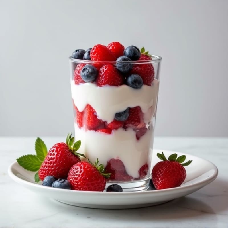 Greek Yogurt Protein Parfait with Mixed Berries