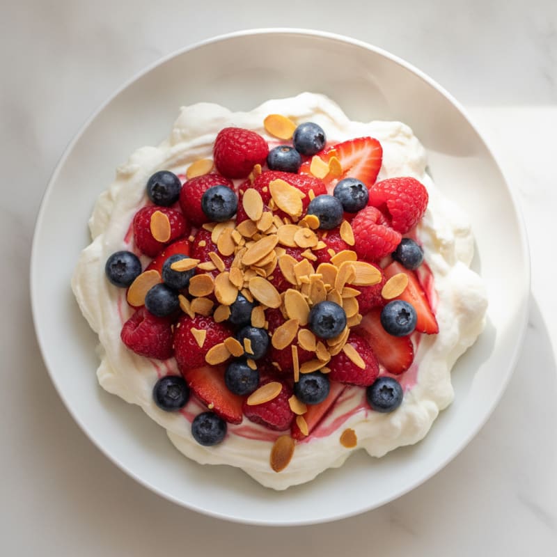Creamy Greek Yogurt with Protein Powder and Mixed Berries