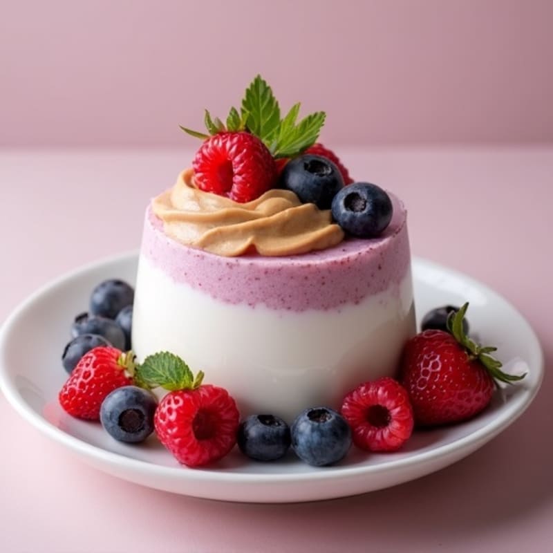 Silky Greek Yogurt Protein Mousse with Mixed Berries