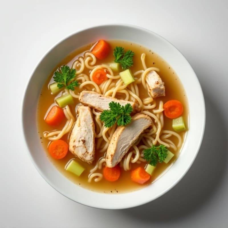 Light Chicken Noodle Soup with Fresh Herbs