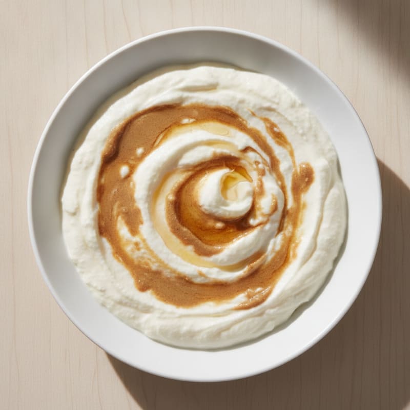 Silky Vanilla Protein Yogurt with Almond Butter Swirl
