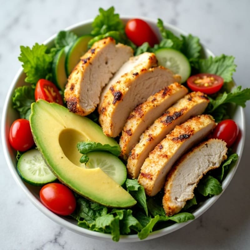 Crisp Chicken and Avocado Salad Bowl