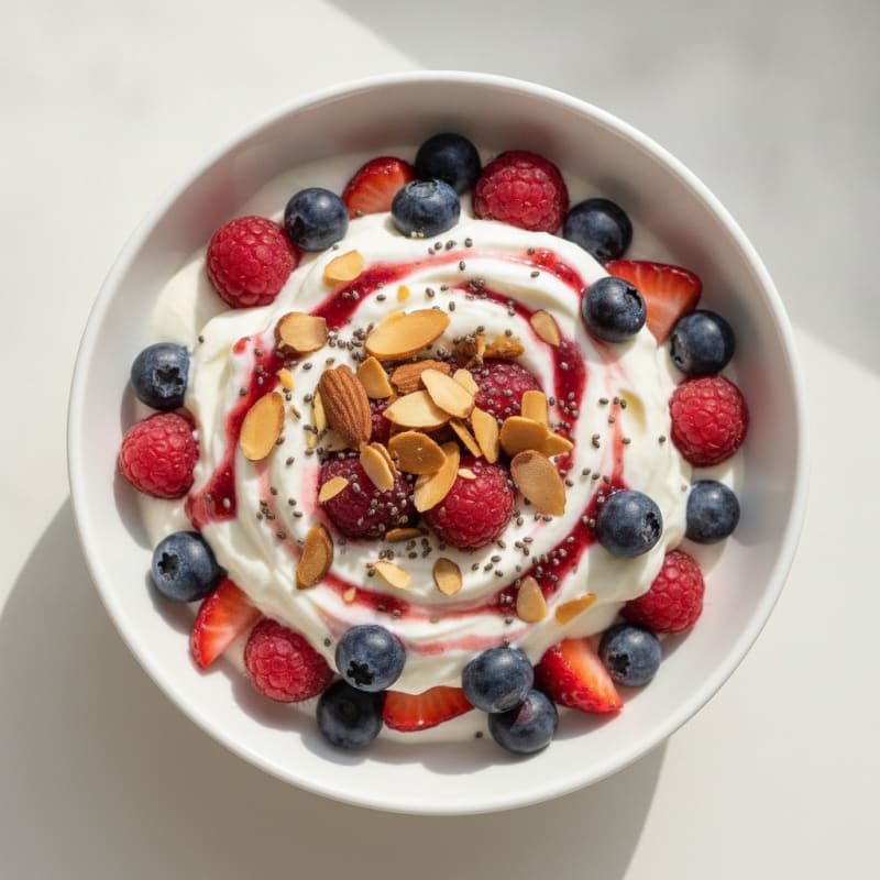 Silky Greek Yogurt Protein Parfait with Berries