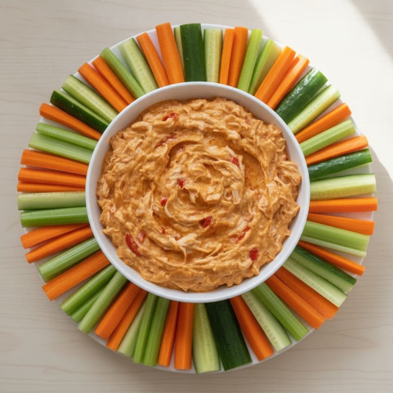 Clean Buffalo Chicken Dip Platter