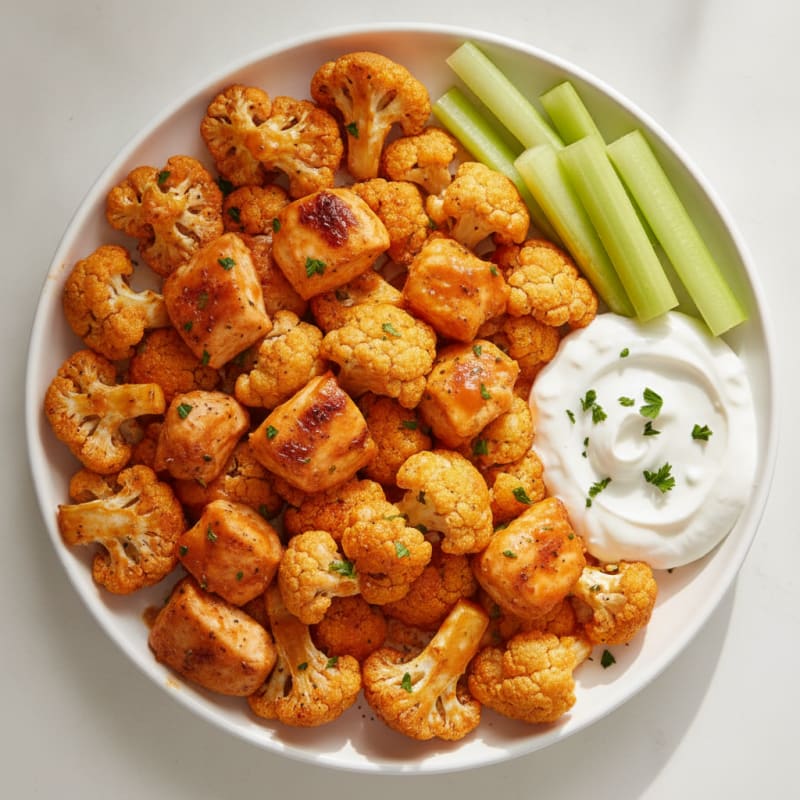Protein-Packed Buffalo Roasted Cauliflower Bites