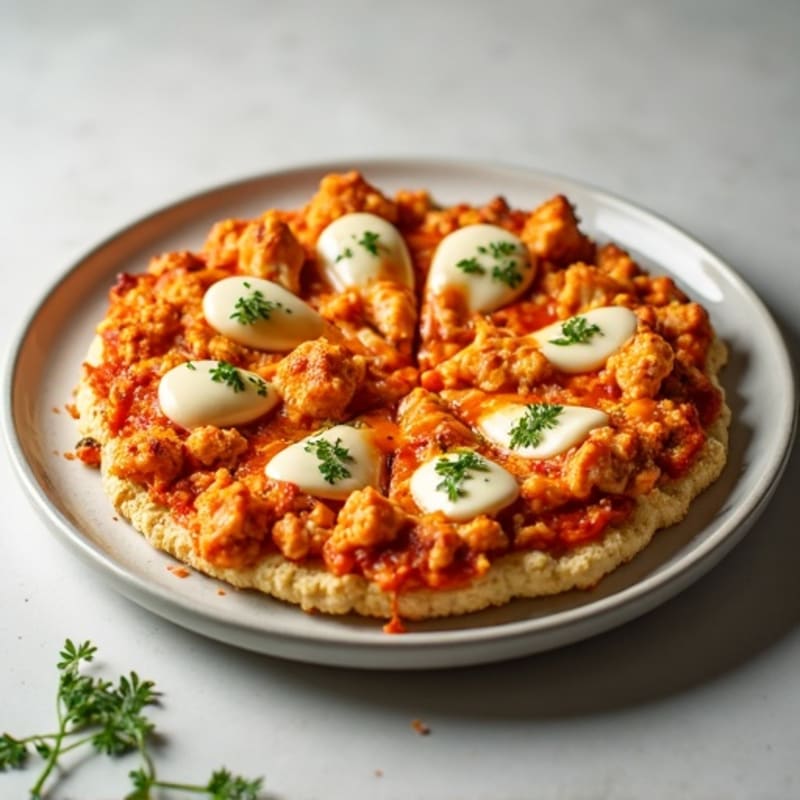 Crispy Buffalo Chicken Cauliflower Pizza