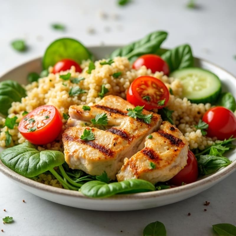 Grilled Chicken and Quinoa Salad with Lemon Vinaigrette