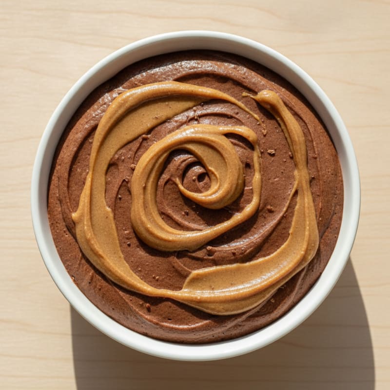 Silky Chocolate Protein Pudding with Almond Butter Swirl