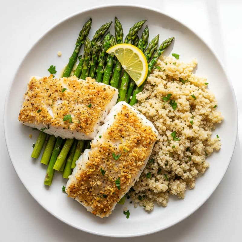 Lemon Herb Baked Cod with Asparagus